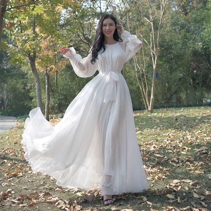 white long dress