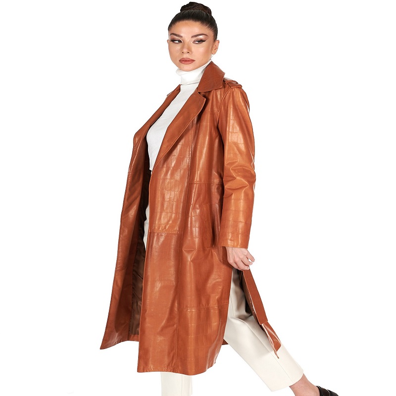 Leather trench coat womens