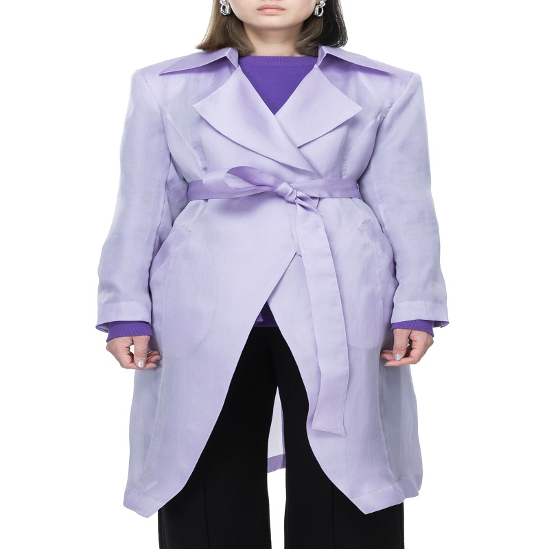 purple trench coat