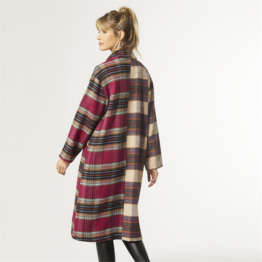 Plaid trench coat