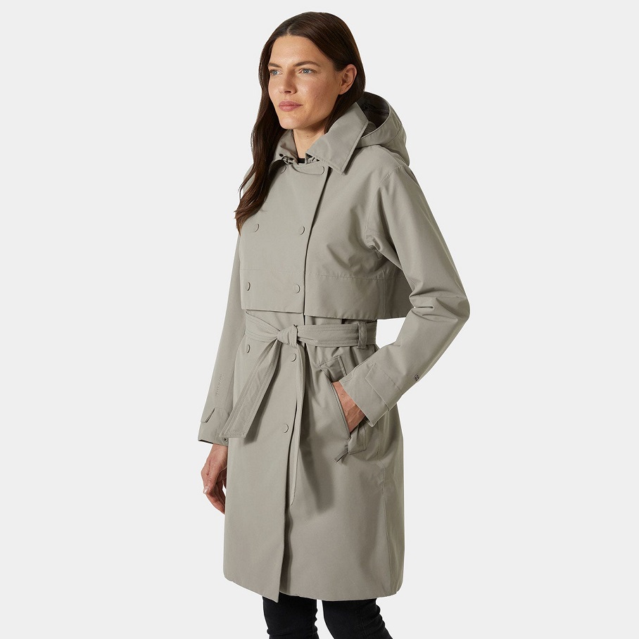 Women's trench coat with hood