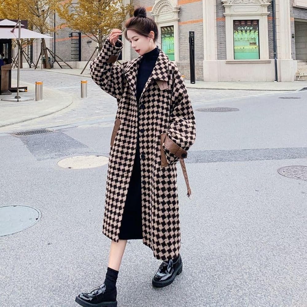 Plaid trench coat