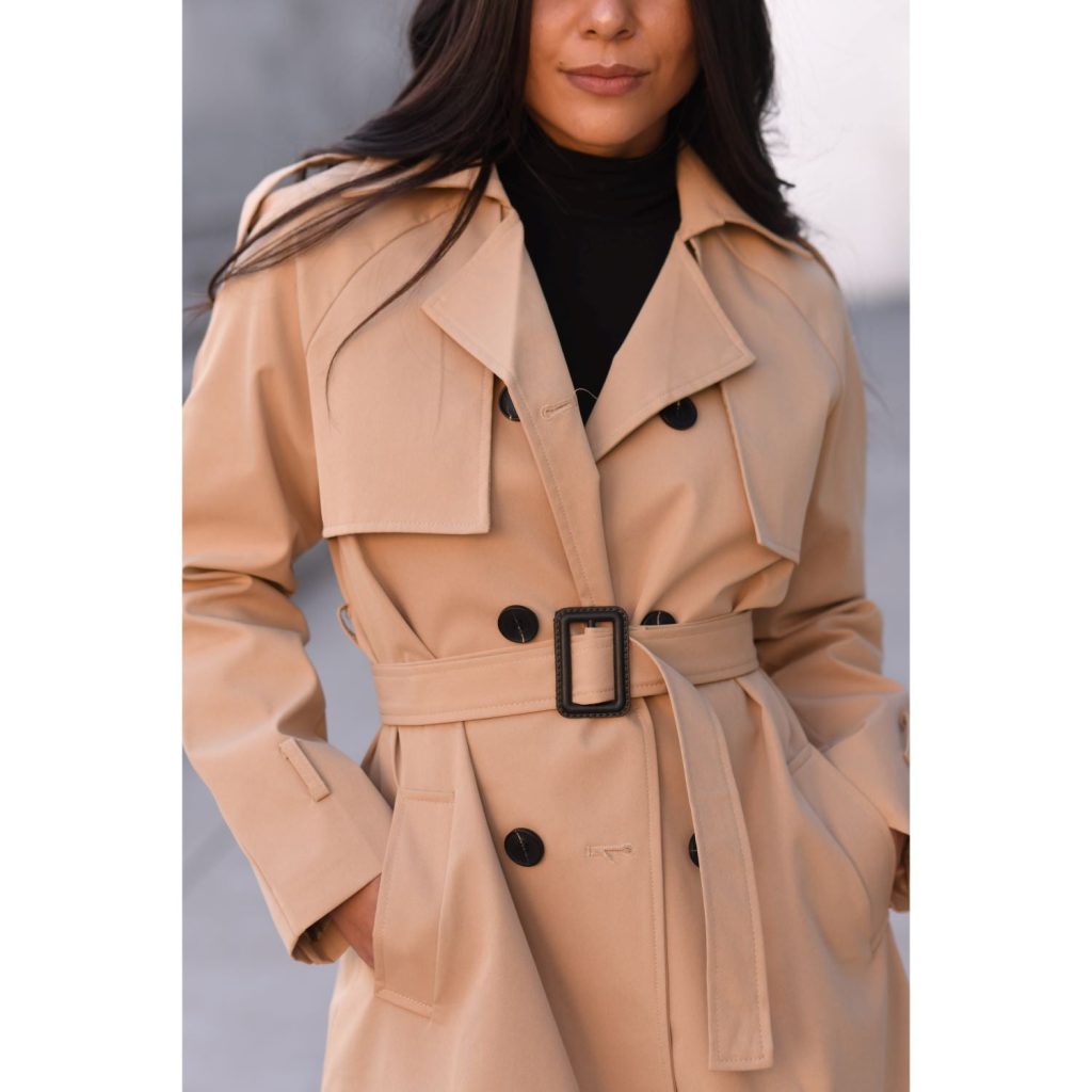 Khaki trench coat