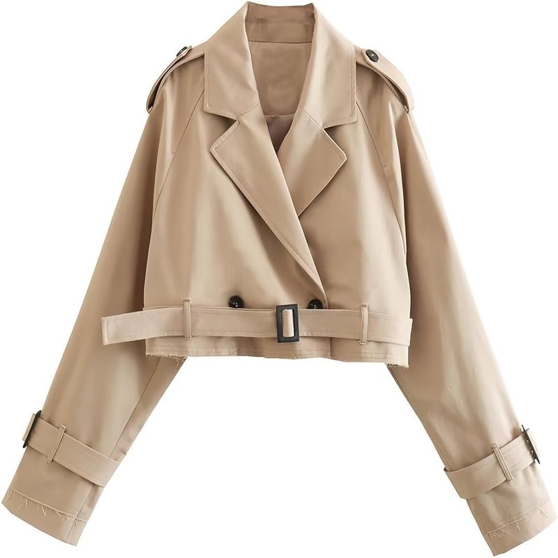 crop trench coat