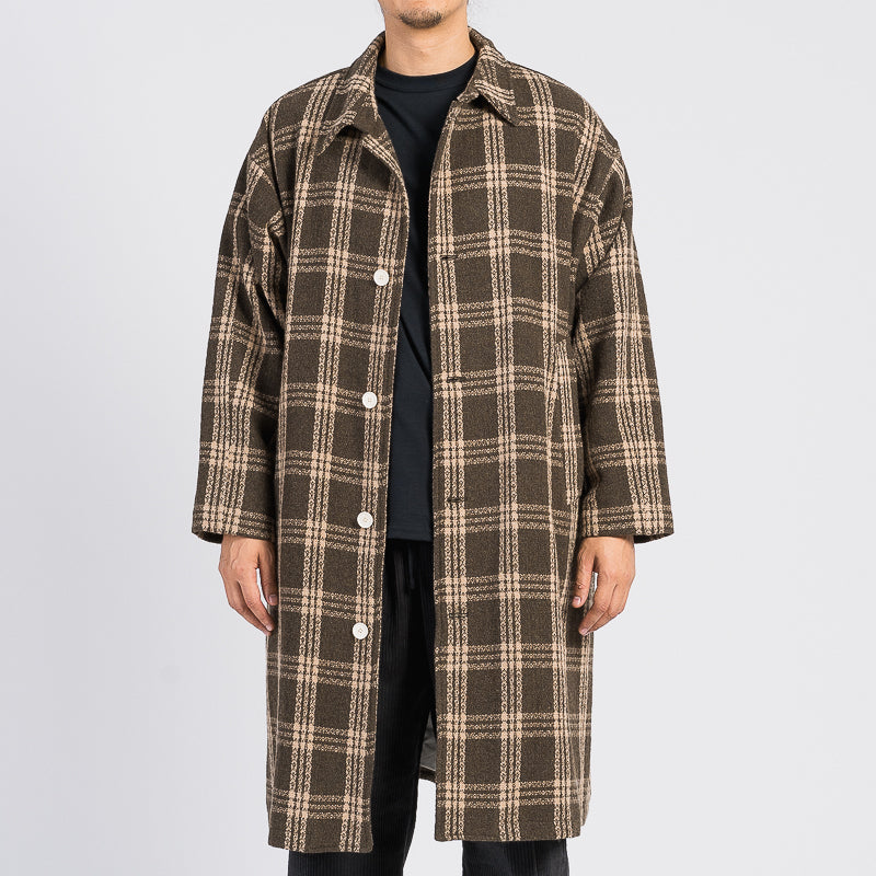 Plaid trench coat