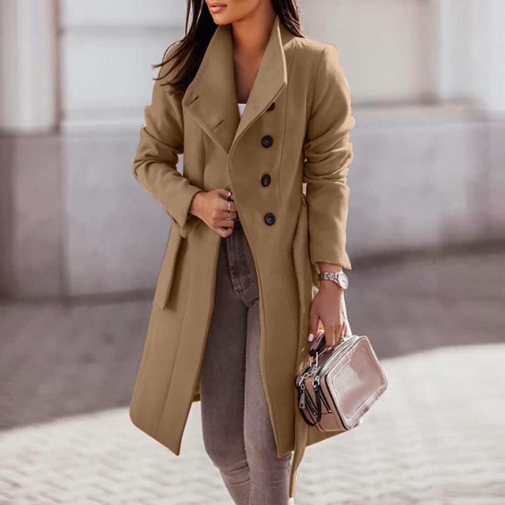 Khaki trench coat