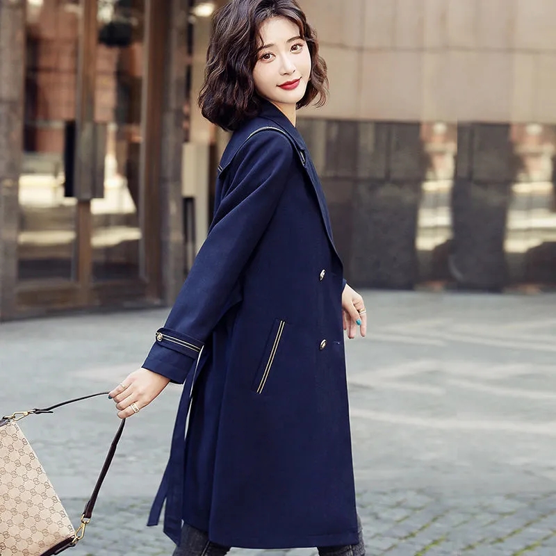 navy trench coat