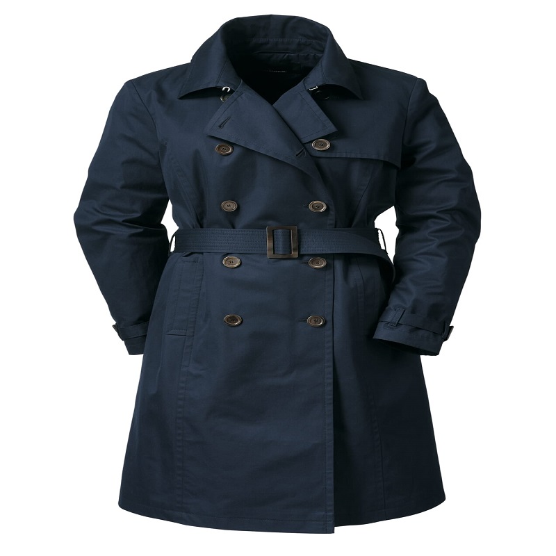 Navy blue trench coat