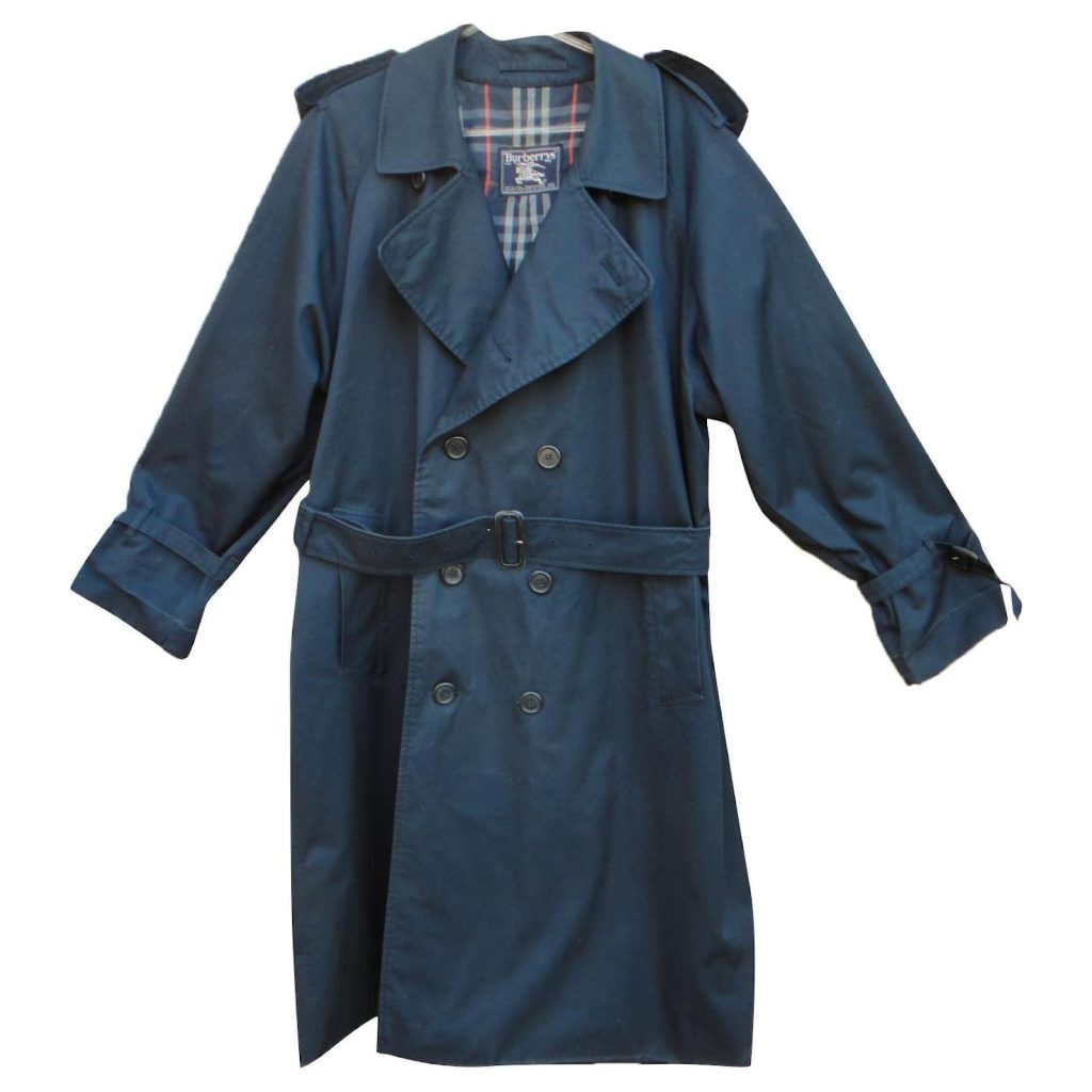 Navy blue trench coat