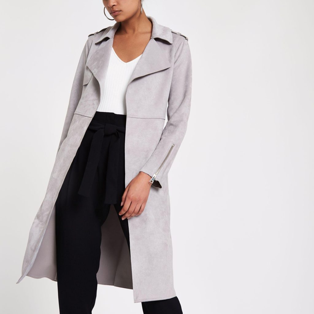 Gray trench coat 