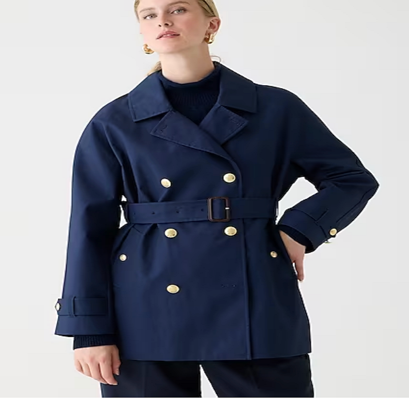 Navy blue trench coat