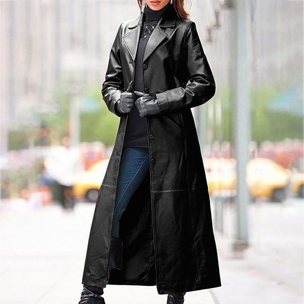 Long black trench coat