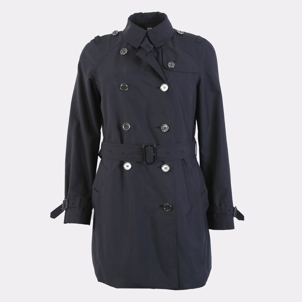 Black burberry trench coat