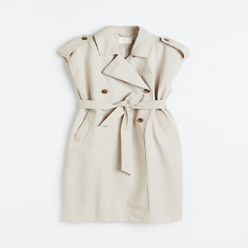 Sleeveless trench coat