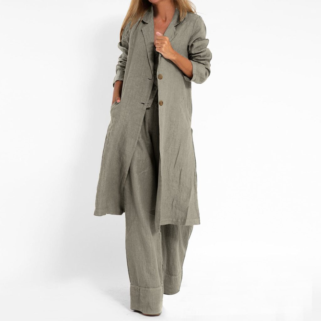 Linen trench coat 