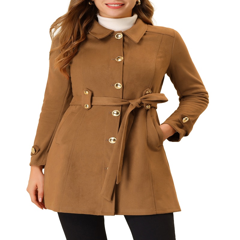 Suede trench coat