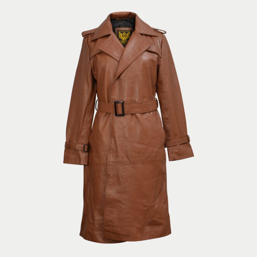 Womens leather trench coat