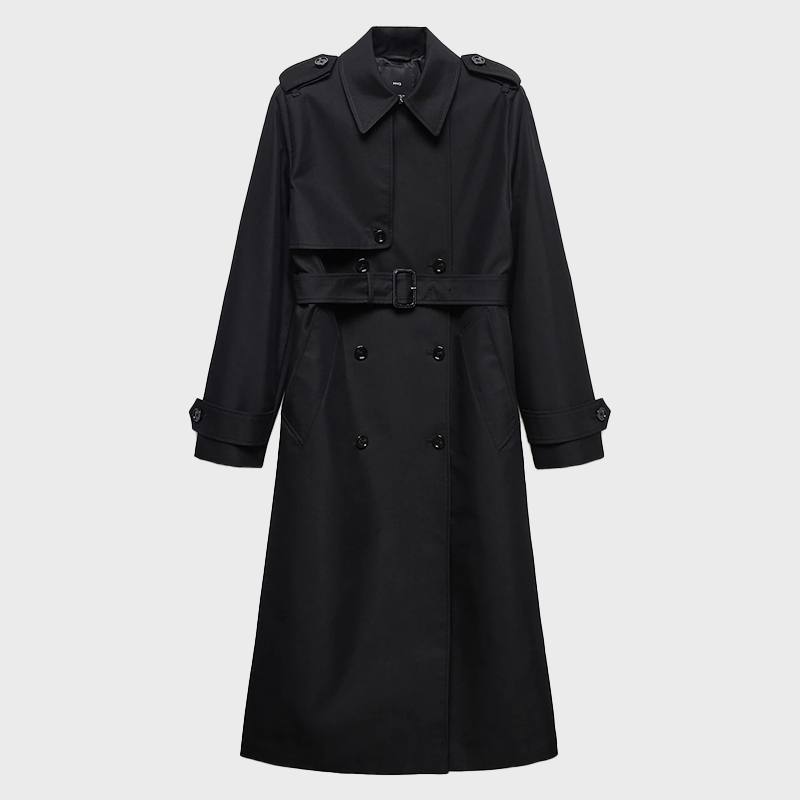 Womens black trench coat