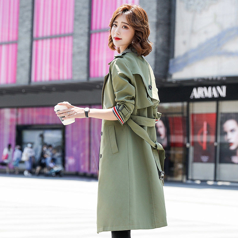 Green trench coat womens