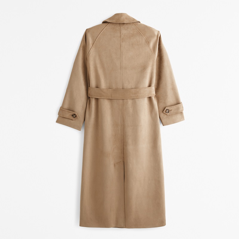 Suede trench coat