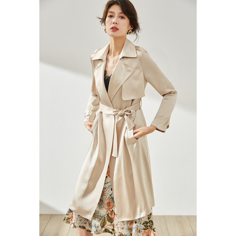 Satin trench coat