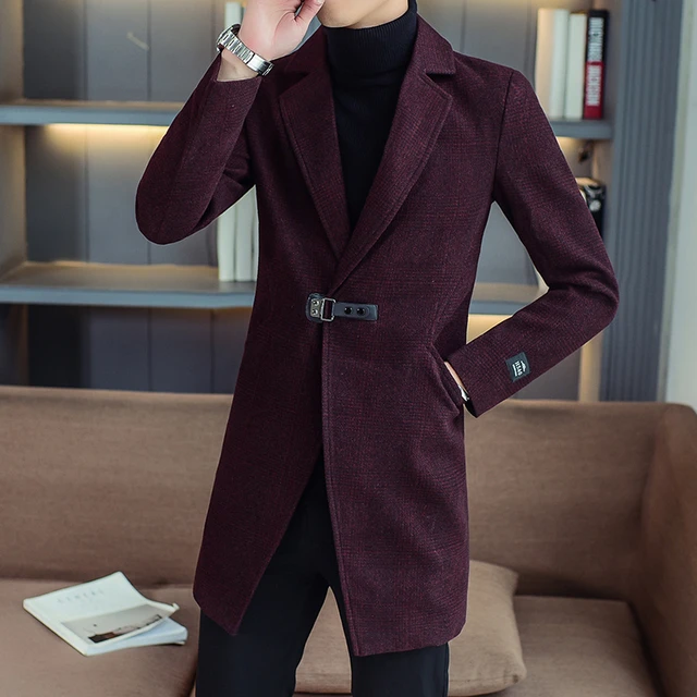 Burgundy trench coat