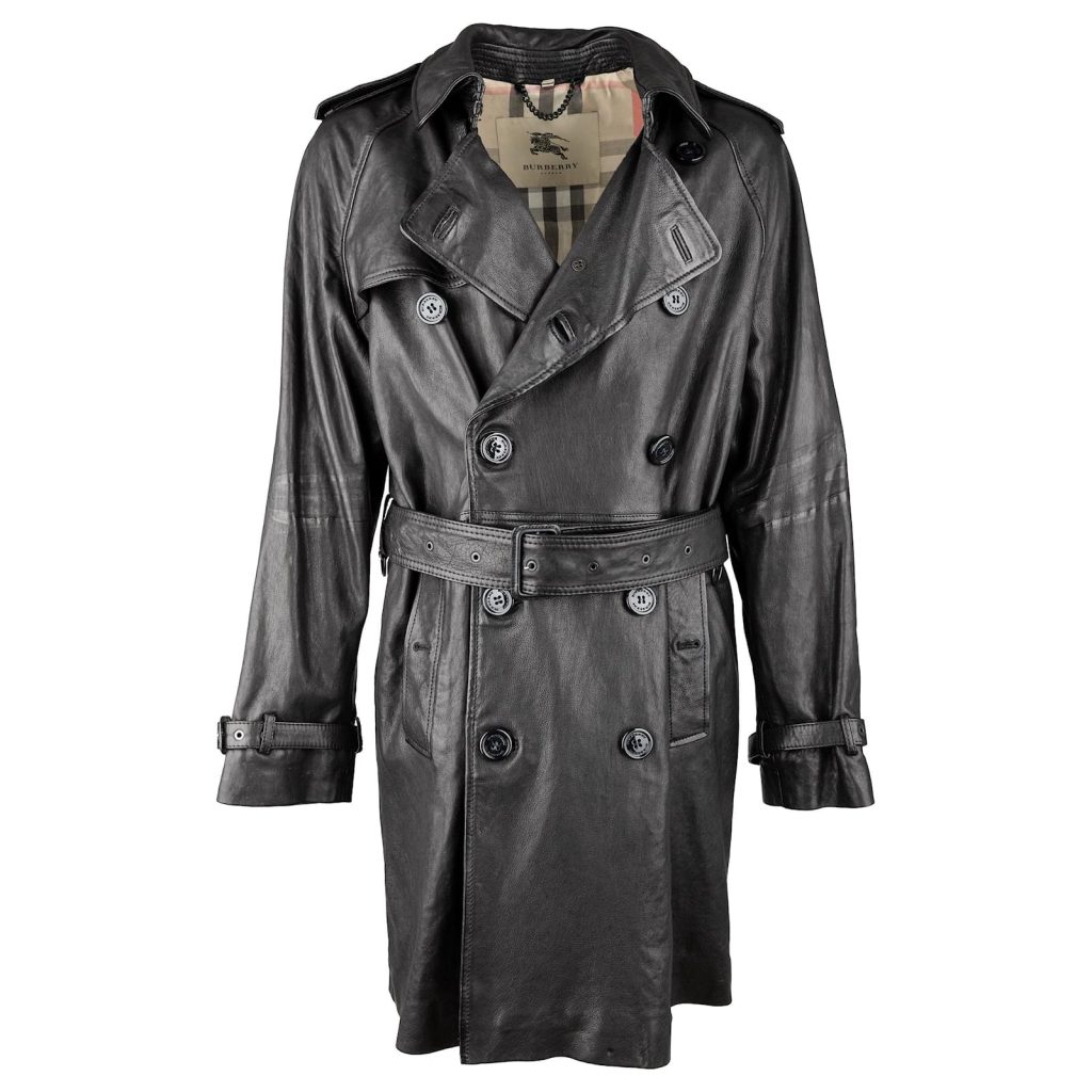 Black burberry trench coat