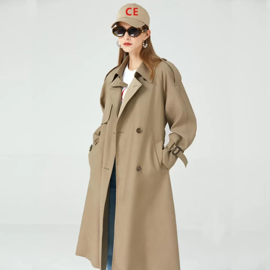 Designer trench coat