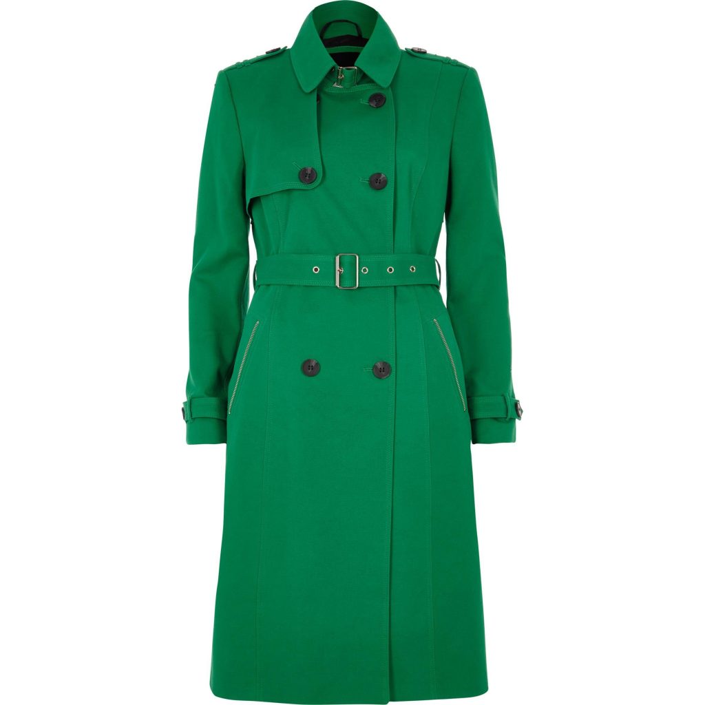 Green trench coat womens