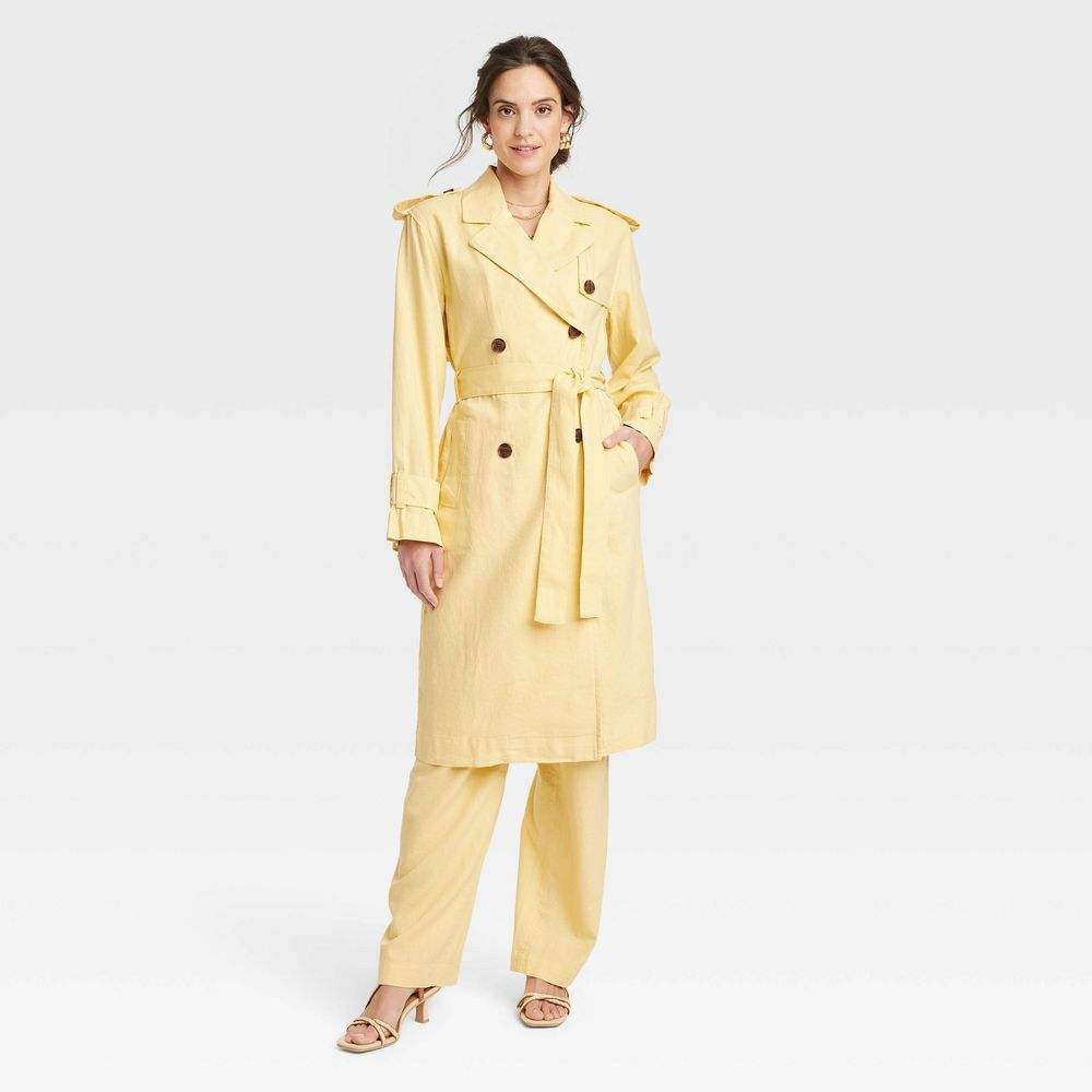 Linen trench coat