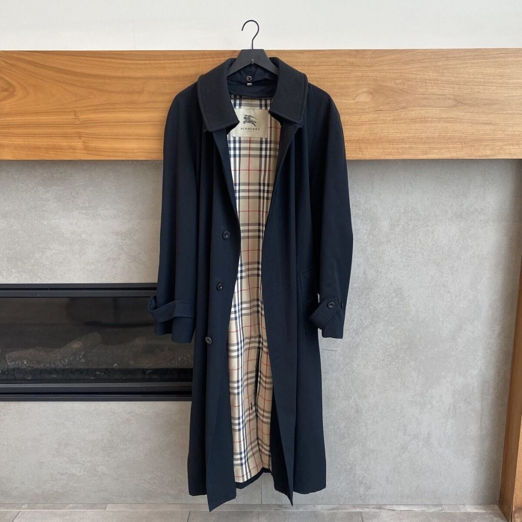 Black burberry trench coat