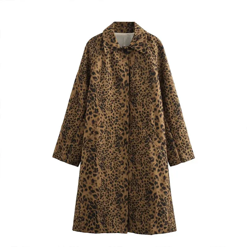 Leopard trench coat