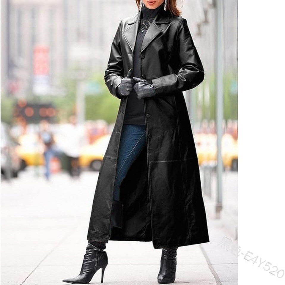 Faux leather trench coat