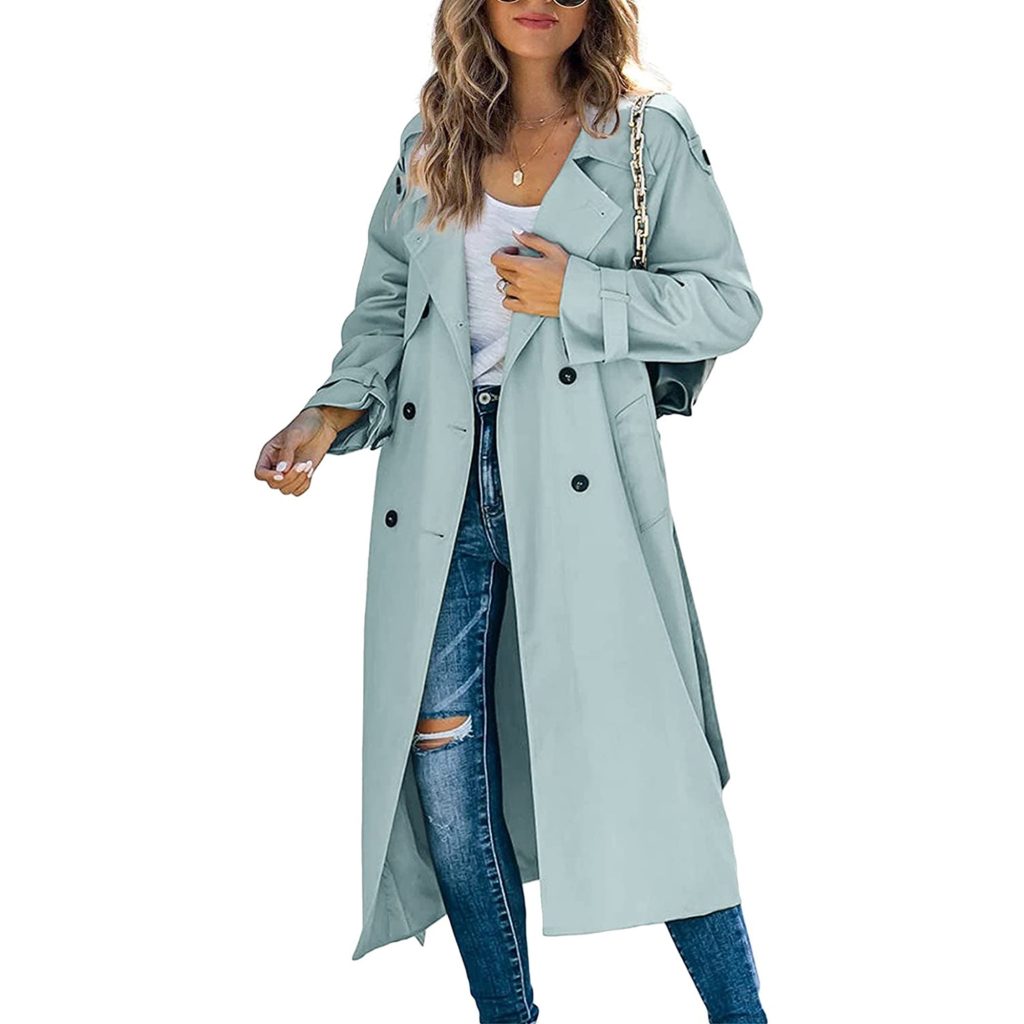 Blue trench coat womens