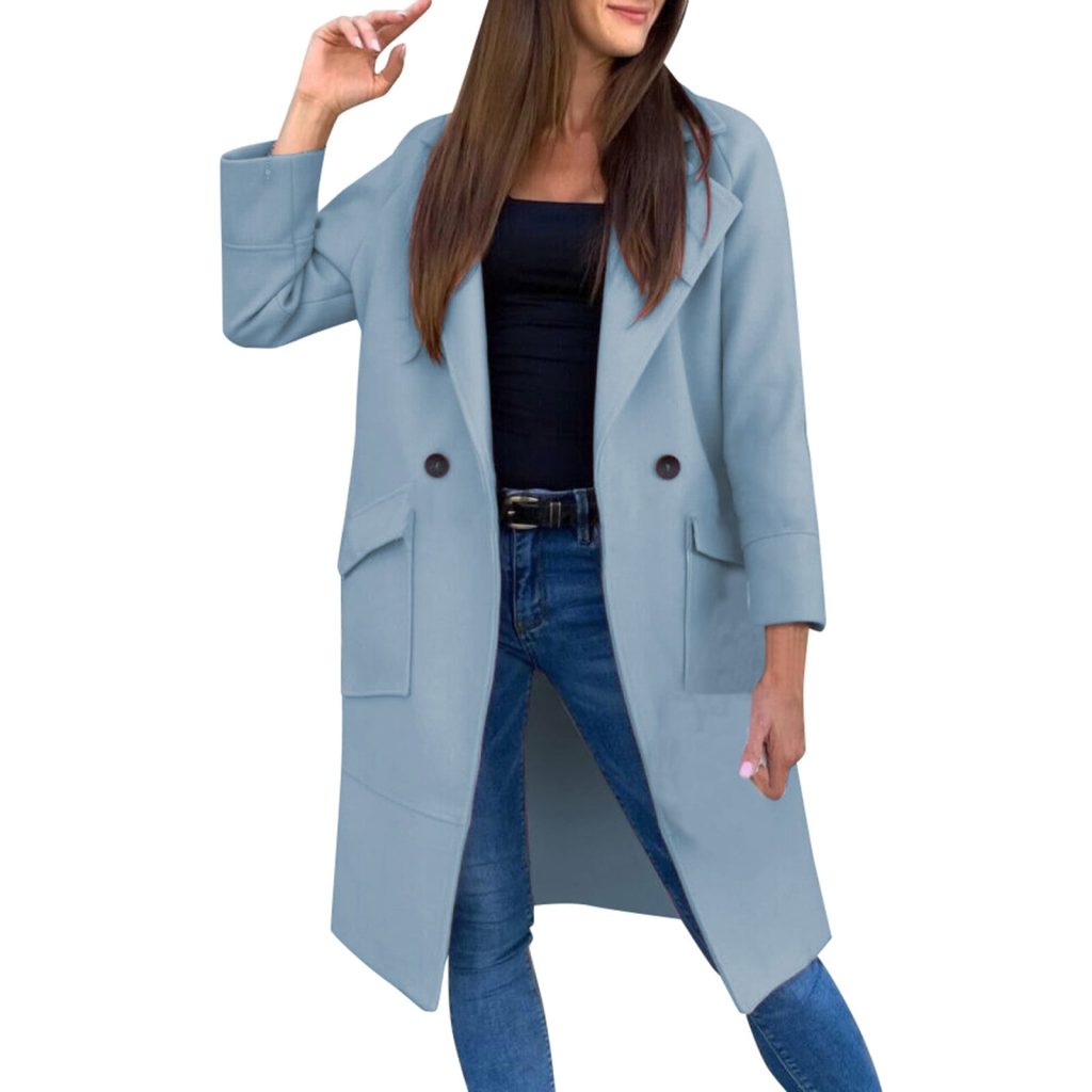 Blue trench coat womens