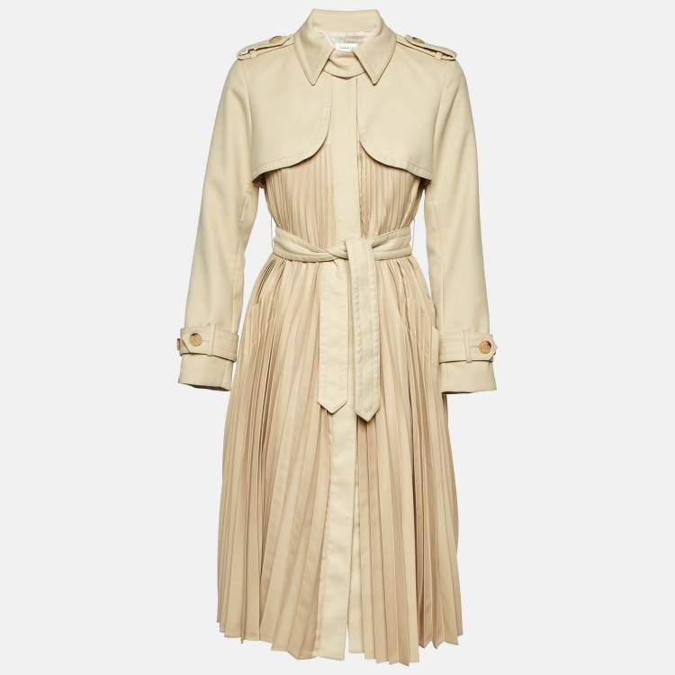 Pleated trench coat 