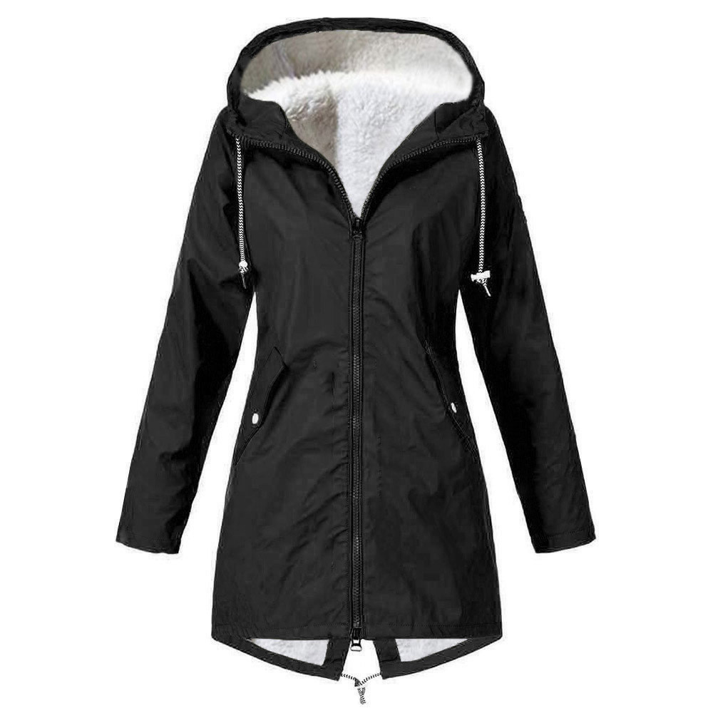 Women's chic hooded waterproof jacket