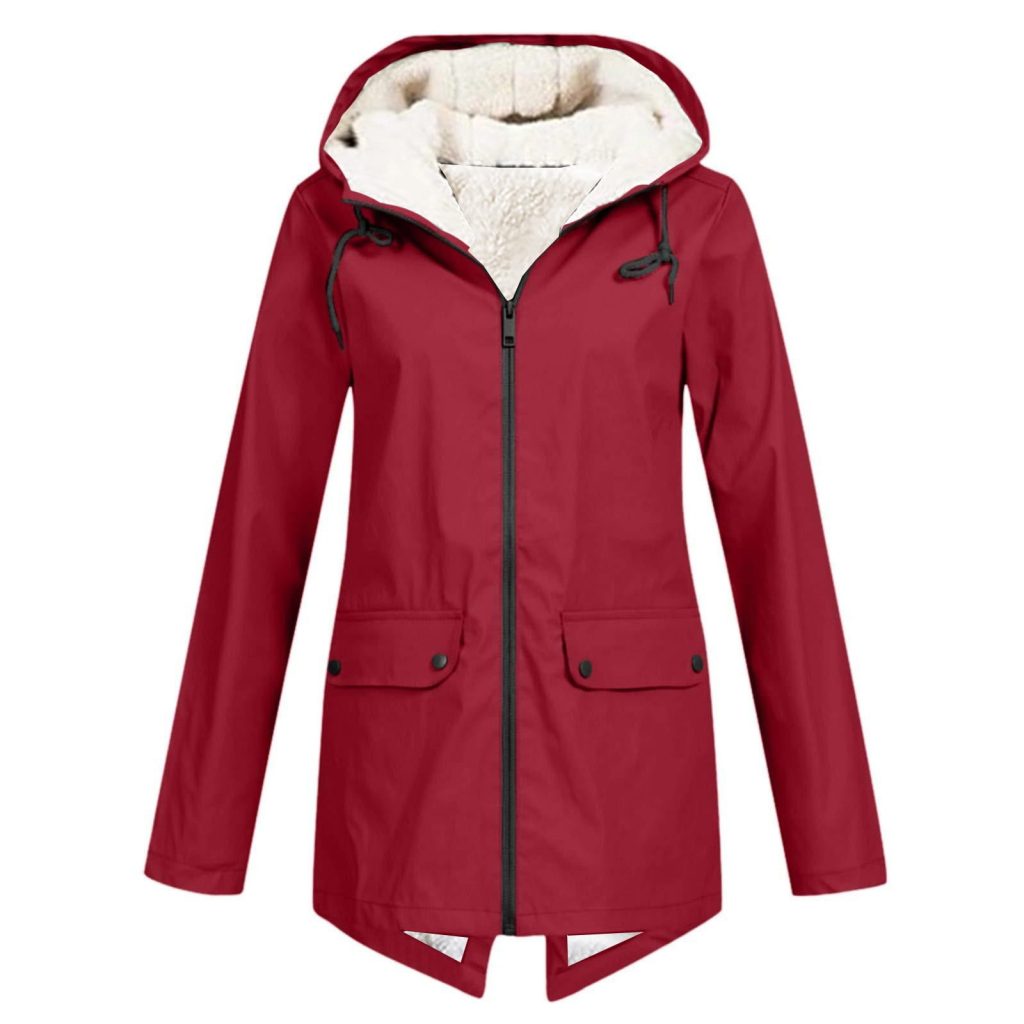 Women's chic hooded waterproof jacket