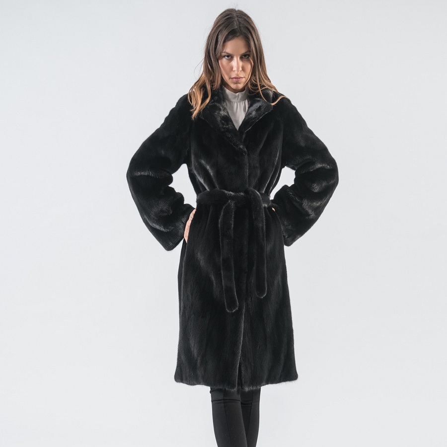 long black fur coat