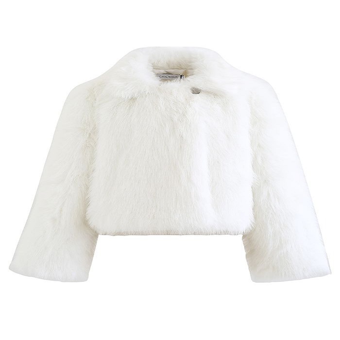 cream fur coat