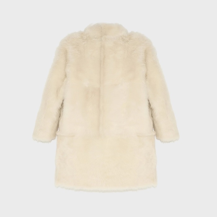 long white fur coat