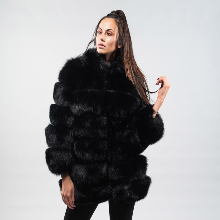 black fur coat