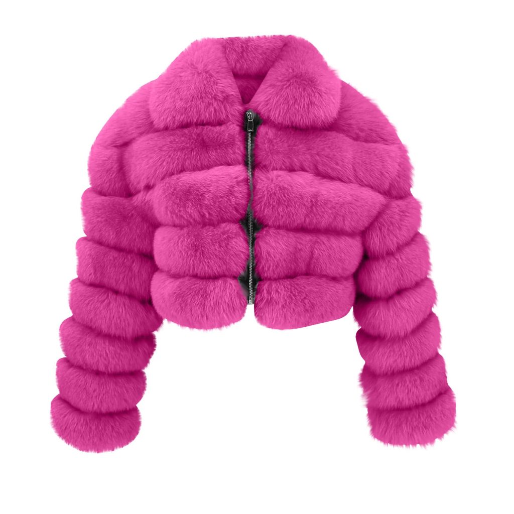 pink fur coat