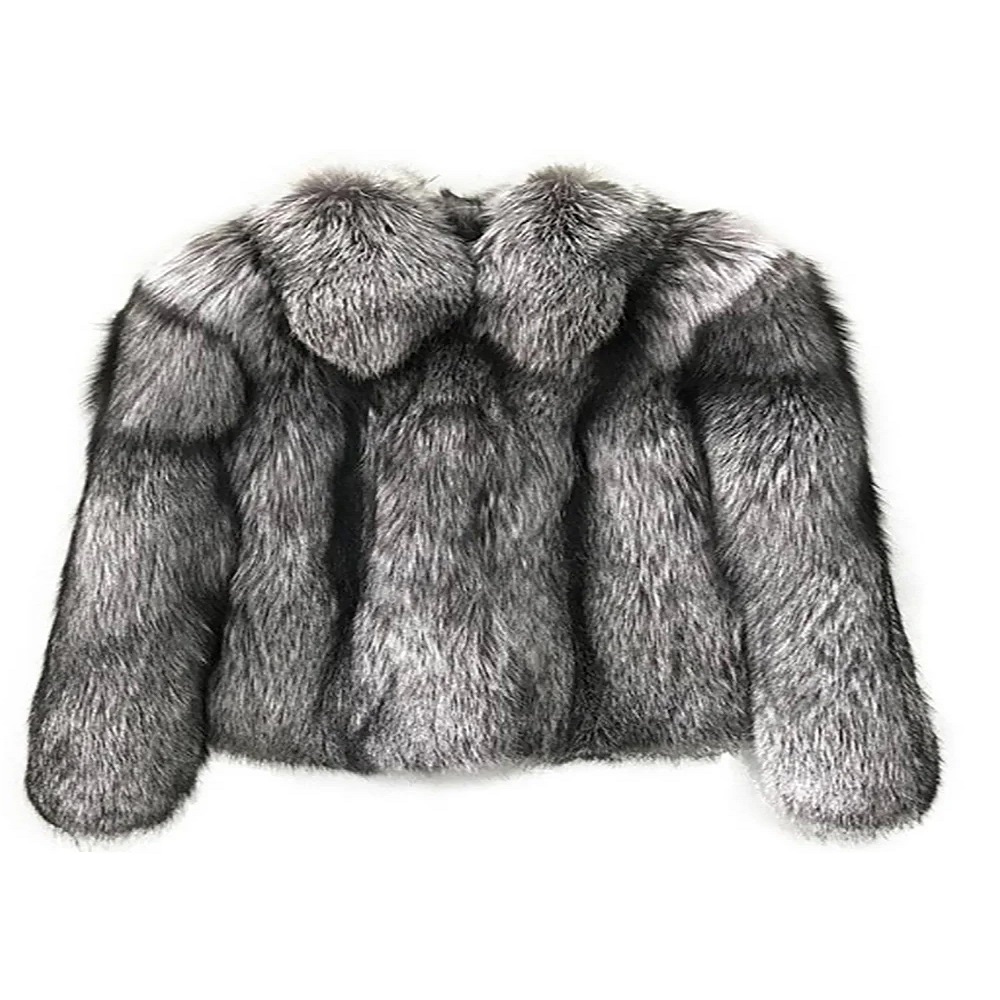 grey fur coat