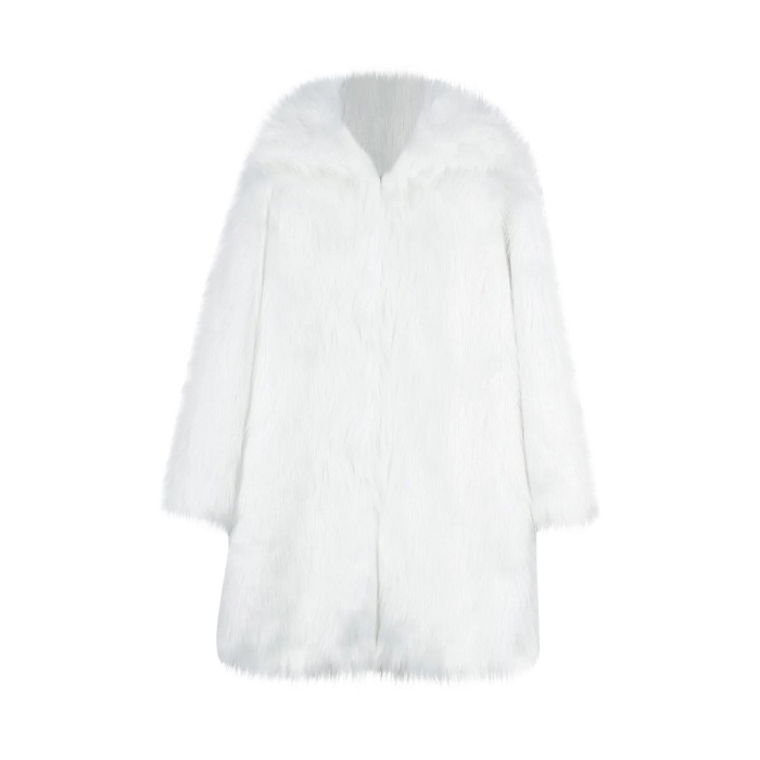 long white fur coat