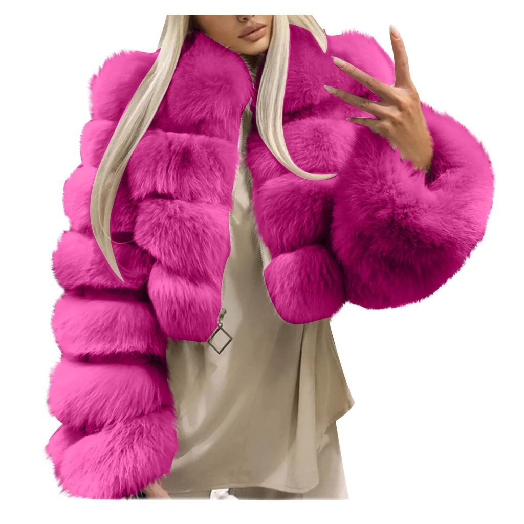 pink fur coat