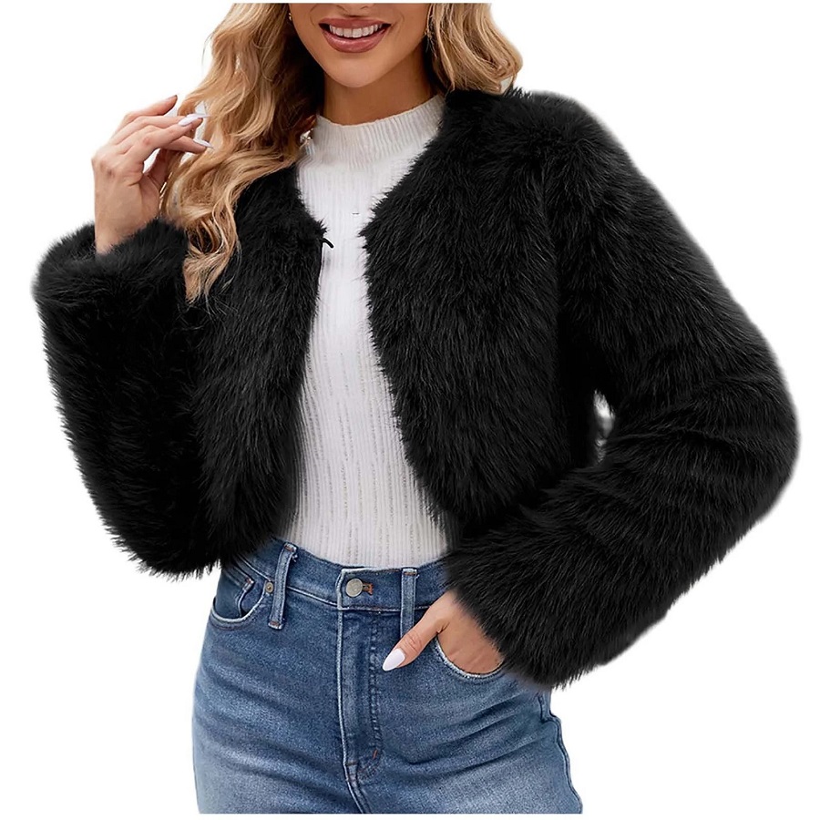 black fur coat