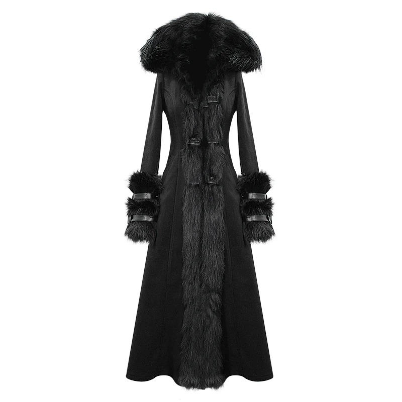 long black fur coat