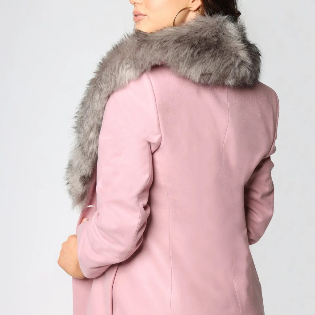 pink fur coat