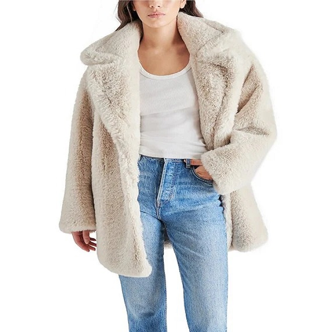 faux fur long coat